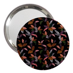 Animal Print Leaves Pattern 3  Handbag Mirrors by designsbymallika