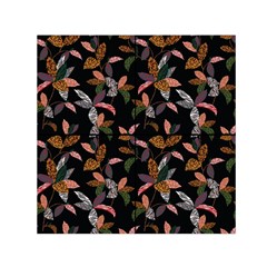 Animal Print Leaves Pattern Small Satin Scarf (square)