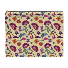 Pretty Ethnic Flowers Cosmetic Bag (xl) by designsbymallika