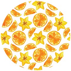 Oranges Love Wooden Puzzle Round by designsbymallika