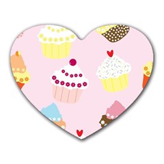 Cupcakes Heart Mousepads by beyondimagination