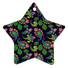 Paisley Green Print Ornament (star) by designsbymallika