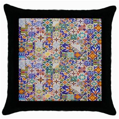 Mosaic Print Throw Pillow Case (black) by designsbymallika