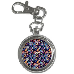 Paisley Baatik Purple Print Key Chain Watches by designsbymallika