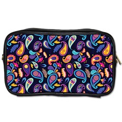 Paisley Baatik Purple Print Toiletries Bag (one Side) by designsbymallika