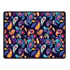 Paisley Baatik Purple Print Fleece Blanket (small) by designsbymallika