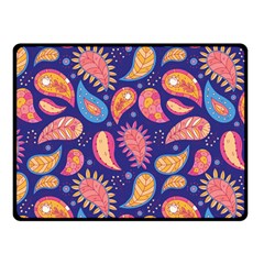 Blue Paisley Print 2 Fleece Blanket (small) by designsbymallika