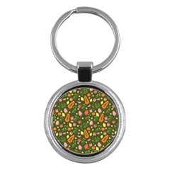 Tropical Fruits Love Key Chain (round) by designsbymallika