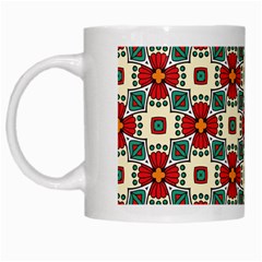 Seamless Red Pattern White Mugs by designsbymallika