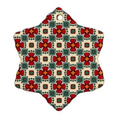 Seamless Red Pattern Ornament (snowflake) by designsbymallika