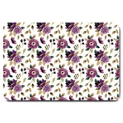 Pretty Dark Magenta Flowers Large Doormat  by designsbymallika