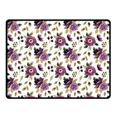 Pretty Dark Magenta Flowers Fleece Blanket (small) by designsbymallika