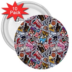 High School Love 3  Buttons (10 Pack)  by designsbymallika