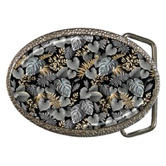 Metallic Leaves Pattern Belt Buckles