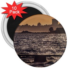 Cityscape Coastal Scene Montevideo Uruguay 3  Magnets (10 Pack)  by dflcprintsclothing