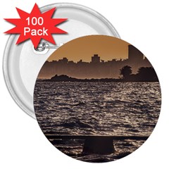 Cityscape Coastal Scene Montevideo Uruguay 3  Buttons (100 Pack)  by dflcprintsclothing