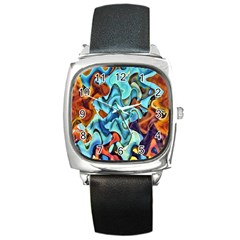 Abstrait Square Metal Watch