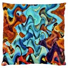 Abstrait 001 -1 (1)p Large Flano Cushion Case (two Sides) by sfbijiart