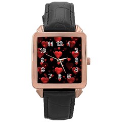 Multicoeur Rose Gold Leather Watch  by sfbijiart