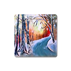 Paysage D hiver Square Magnet