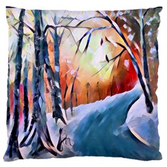 Paysage D hiver Standard Flano Cushion Case (two Sides) by sfbijiart