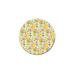 Paisley Print Yellow Golf Ball Marker (4 Pack)