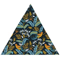 Tropical Bird Pattern Wooden Puzzle Triangle by designsbymallika