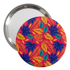 Beautiful Pink Tropical Pattern 3  Handbag Mirrors by designsbymallika