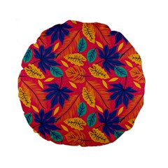 Beautiful Pink Tropical Pattern Standard 15  Premium Flano Round Cushions by designsbymallika