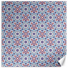 Blue Tile Pattern Canvas 12  x 12 