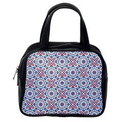 Blue Tile Pattern Classic Handbag (One Side)