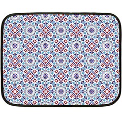 Blue Tile Pattern Double Sided Fleece Blanket (Mini) 