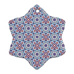 Blue Tile Pattern Ornament (Snowflake)