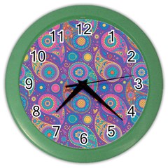 Baatik Purple Print Color Wall Clock