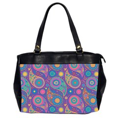 Baatik Purple Print Oversize Office Handbag (2 Sides) by designsbymallika