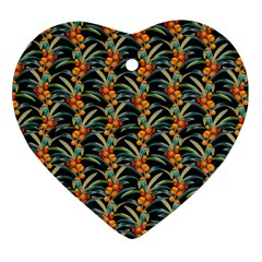 Orange Flower Love Ornament (heart) by designsbymallika