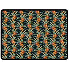 Orange Flower Love Fleece Blanket (large)  by designsbymallika