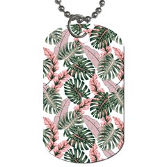 Tropical Leaves Pattern Dog Tag (one Side) by designsbymallika