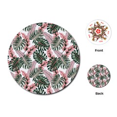 Tropical Leaves Pattern Playing Cards Single Design (round) by designsbymallika