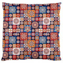 Mandala Pattern Blue Color Large Flano Cushion Case (Two Sides)