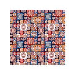 Mandala Pattern Blue Color Small Satin Scarf (square) by designsbymallika