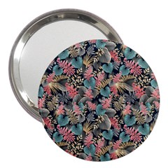 Pink Blue Metallic Pattern 3  Handbag Mirrors by designsbymallika