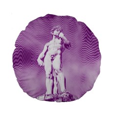 Modul Statue Greek Athlete Vaporwave Standard 15  Premium Round Cushions