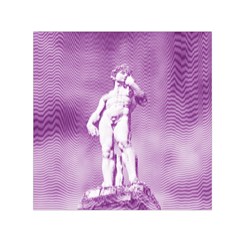 Modul Statue Greek Athlete Vaporwave Small Satin Scarf (Square)