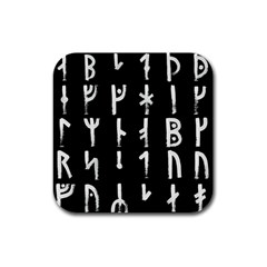 Medieval Runes Collected Inverted Complete Rubber Square Coaster (4 Pack)  by WetdryvacsLair