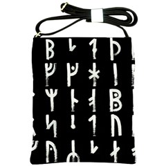 Medieval Runes Collected Inverted Complete Shoulder Sling Bag by WetdryvacsLair