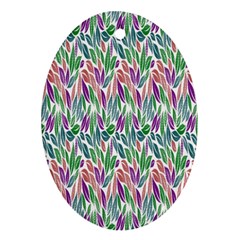 Rainbow Leafs Oval Ornament (two Sides) by Sparkle