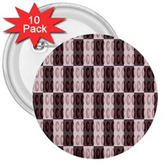 Rosegold Beads Chessboard 3  Buttons (10 Pack) 