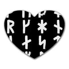 Younger Futhark Rune Set Collected Inverted Heart Mousepads by WetdryvacsLair