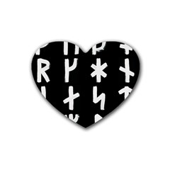 Younger Futhark Rune Set Collected Inverted Heart Coaster (4 Pack)  by WetdryvacsLair